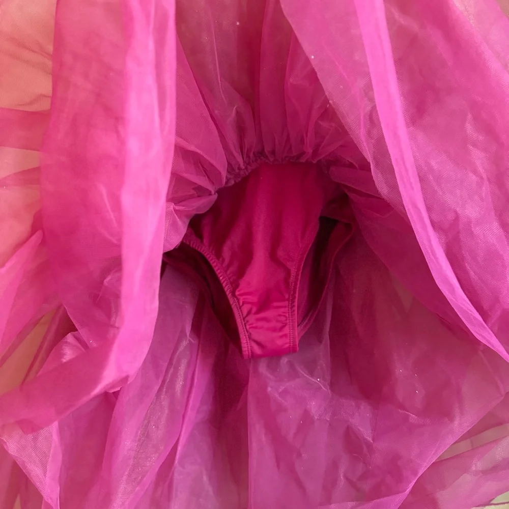 Revolution Dress Dancewear Girls Wine Gold Dance Costume Tulle Child Large LC